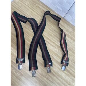 Leegin Fall Color Rainbow Suspenders Adjustable West Germany Sz Medium